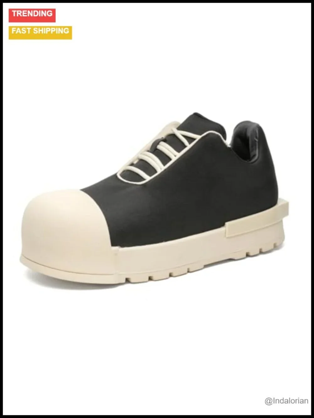 Avant-Garde Punk Chunky Platform Sneakers Men's Lace-Up Low-Top Fashion